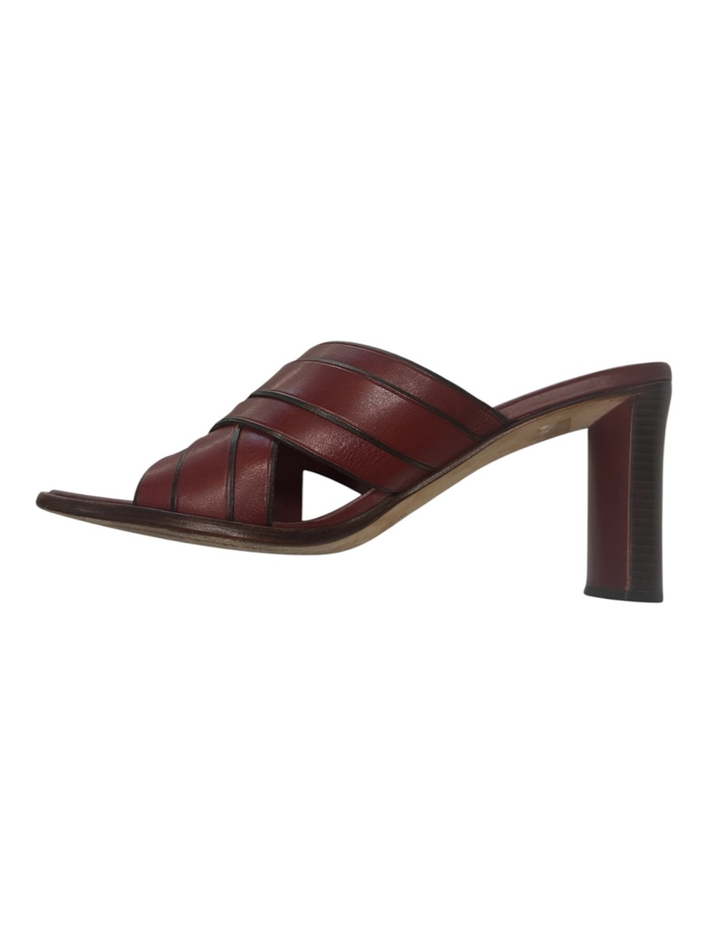 Cole Haan Mule Sandals Heels Country Crisscross Leather Red Women’s Size 6 1/2